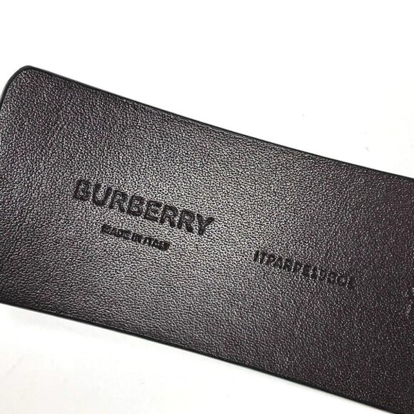 BURBERRY TB logo Buckle belt for bottoms belt Leather Black/SilverHardware - Picture 9 of 12